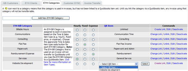 Quickbooks Mapping for Project